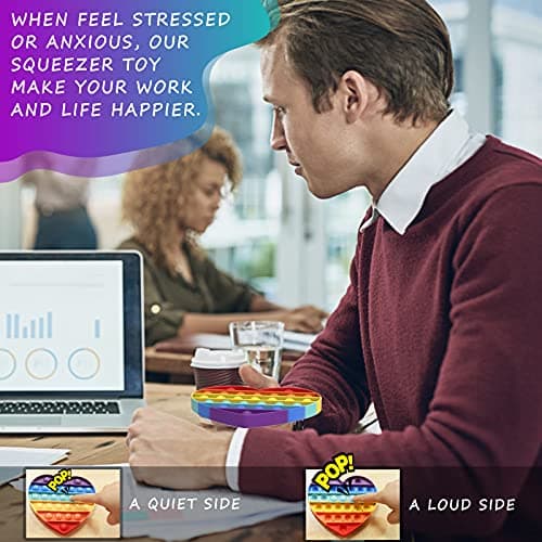 BDwing Push and Pop Bubble Sensory Fidget Toy, Jouets Sensoriels à Presser, Silicone Anti-Stress Jouets de Soulagement de L'anxiété Educatifs Autisme Besoins Spéciaux pour Enfants Adultes