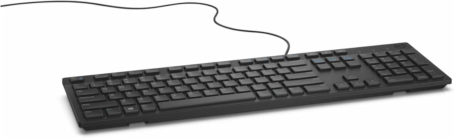 Dell Clavier Filaire KB216, Touches Multimédia, Pavé Numérique, AZERTY | USB, Câble USB inclus, Touches silencieuses, Design chiclet, Usage quotidien