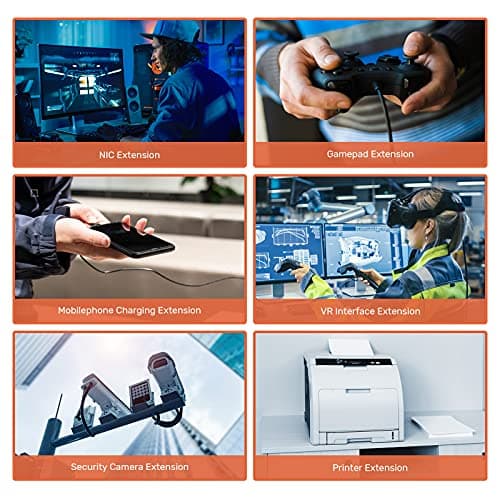 Alxum Actif USB 3.0 Câble Rallonge 10M, Mâle A vers Femelle A Répéteur Câble 5Gbps Compatible pour Oculus Rift, PS VR, Lecteur de Cartes, Clavier, Imprimante, Scanner, Caméra