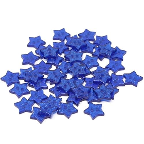Special Touches Lot de 50 boutons en résine à paillettes Bleu roi 13 mm