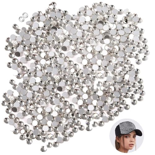 2880 Pièces 2.7-2.9mm Strass Kit, Silver Round Cristal, Rhinestone Non Autocollant, éBlouissant Gemstone pour DIY Artisanat Vêtements Bricolage Décoration