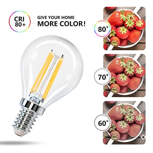 Aigostar Ampoule LED Filament E14 Blanc Chaud 2700K,470LM,4W Equivalent à Ampoule Incandescente 40W,G45,Angle de 360o, Non-dimmable, Lot de 5