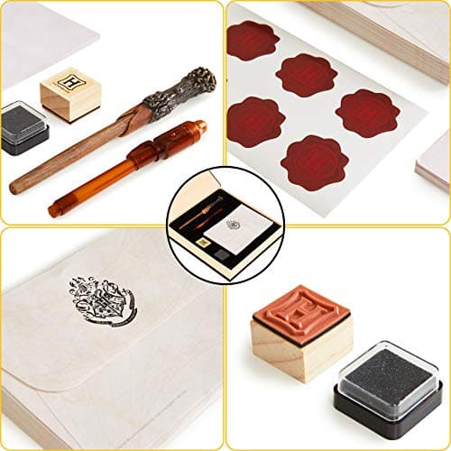 Harry Potter Coffret Papier À Lettre Poudlard, Ensemble Papeterie Complet Avec Stylo Calligraphie, Bloc Note, Enveloppes, Stickers Sceau, Tampon Enfant Et Stylo Magique Encre Invisible