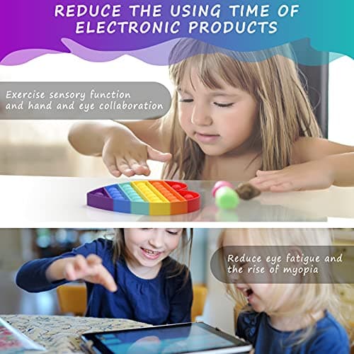 BDwing Push and Pop Bubble Sensory Fidget Toy, Jouets Sensoriels à Presser, Silicone Anti-Stress Jouets de Soulagement de L'anxiété Educatifs Autisme Besoins Spéciaux pour Enfants Adultes