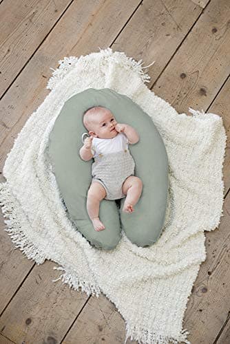 doomoo Coussin de Grossesse & Coussin Allaitement Comfy Big Tetra Green - Ultra Confort pour Dormir Pendant la Grossesse - Soulage Dos, Jambes et Ventre - Housse 100% Bio & Certifié Oeko-TEX, Vert