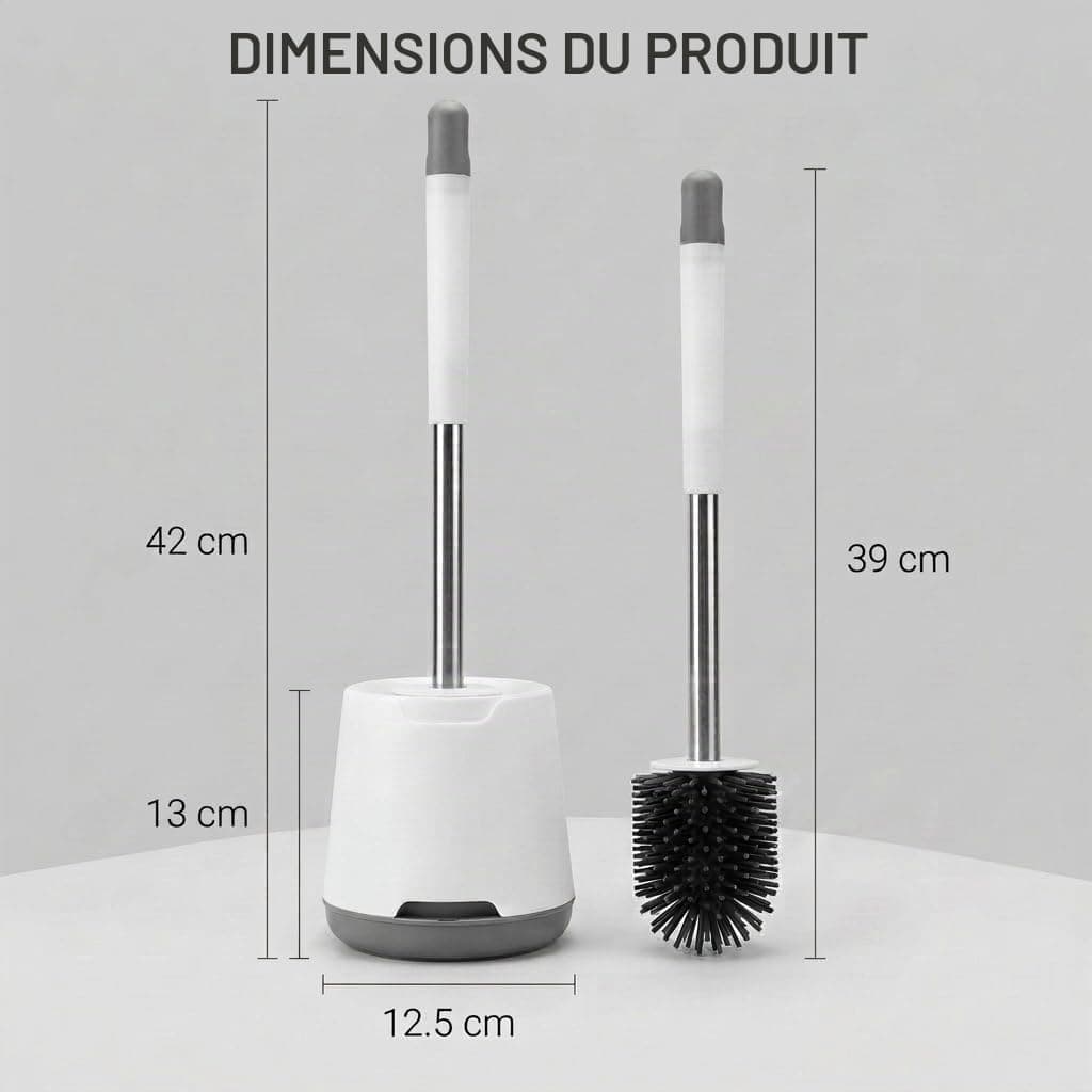 edihome, Brosse WC Silicone, Brosse Toilettes WC avec Support, Brosse Toilette Flexible, Antigoutte et Séchage Rapide, Design Rond