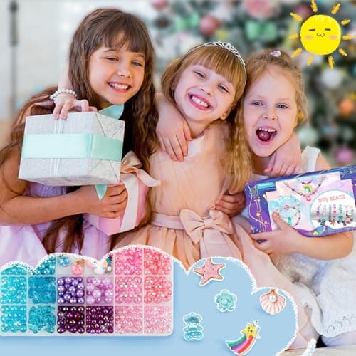 WuikerDuo Perles Pour Enfants,Perles Pour Bracelet Enfant,DIY Bracelets Colliers De Perles Bijoux Faire Des Perles Colorées Pour Les Filles
