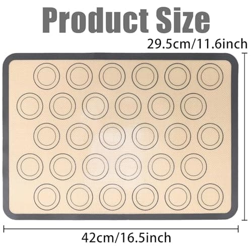 2Pièces Tapis de Cuisson pour Macarons,Rectangulaire Silicone Tapis de Cuisson,Tapis de Cuisson en Silicone,Tapis de Cuisson en Silicone Macarons en Gris,pour les Macarons,les Biscuits et les Pizzas