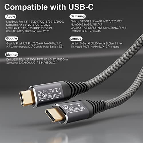 CAKOBLE cable usb c vers usb c 3m,cable usb c 3.2 gen 2 20gbps100W câble usb c charge rapide,transmission video 4K 60Hz pour téléphones mobiles, moniteurs, dispositifs USB C,cable usb c 3m