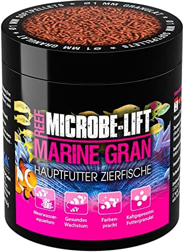 Microbe-Lift Marine Gran - 250 ML - Nourriture pour Poissons en granulés Souples de Haute qualité, favorise la Coloration et la Croissance des Poissons d'eau de mer, pressée à Froid.