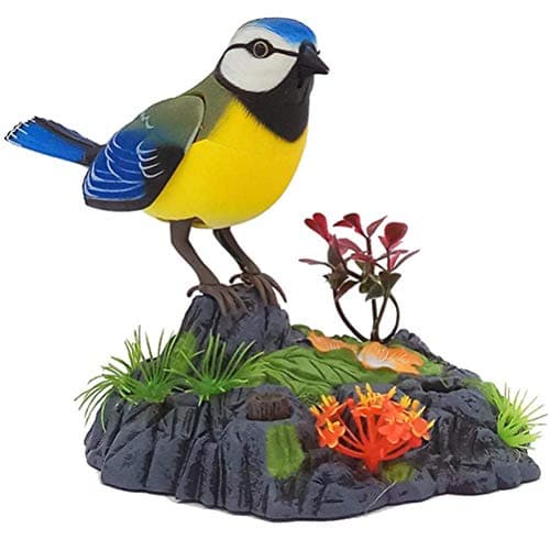 Jouet électronique d'oiseaux Chantant Le Chant des Oiseaux, Oiseau Dansant gazouillant avec Activation du capteur de Mouvement Enfants Jouet Animal électrique décor de Cage à Oiseaux pour Le Jardin