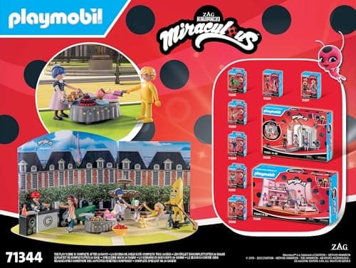 Playmobil 71344 Calendrier de l'Avent Miraculous Ladybug: Pique-Nique à Paris - Comprend Cinq Personnages et 24 Surprises excitantes - Dès 4 Ans