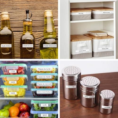 SUPVAN E10 Etiqueteuse inclut Étiquettes Autocollantes Imperméables, Smart App avec 40+ Polices, 150+ Modèles et 700+ Icônes, Idéale pour la Maison, la Cuisine, l'école, l'organisation et Le Bureau