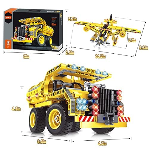 Jeu de Construction STEM pour Garçons et filles de 6 7 8 9 10 ans, 2 en 1, Technic Truck Airplane, 361 PCS Kit de Blocs Créatifs Jouets éducatifs Cadeau pour Enfants