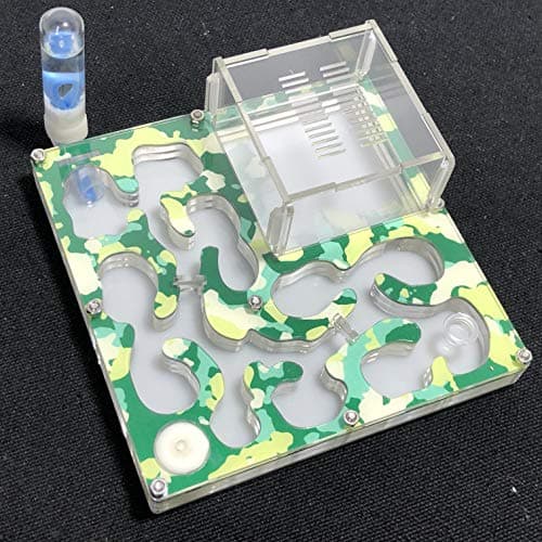 140 * 140mm Grand Espace Camouflage AntHouse Fourmiliere Éducatif avec Alimentation en Eau et en Eau pour Fourmis en Direct (Camouflage Autumn)