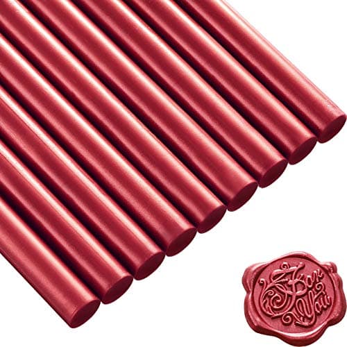 15 Pièces Bâtons de Cire à Cacheter pour Timbre de Cachet de Cire Rétro Vintage et Lettre, Idéal pour les Invitations de Mariage, Escargots, Emballages Vin, Emballages (Vin rouge)