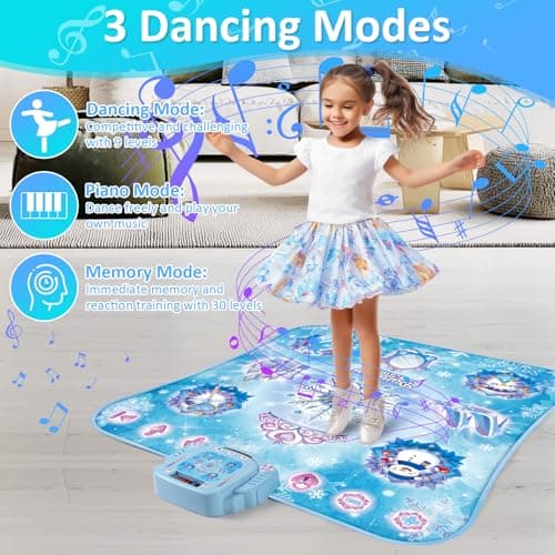 Apritsce Tapis de Danse pour Enfants, Tapis de Danse Fille avec 8 Touches, Tapis Musical Enfant avec Bluetooth, Tapis de Danse électronique pour Filles et Garçons de 3 à 12 Ans