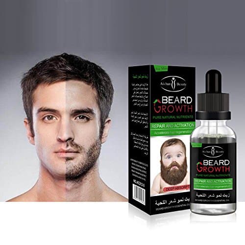 Barbe Huile - Delaman Huile Entretien Soin Barbe Homme Accelerateur Barbe pour Nourrit, Hydrate, Adoucit, Stimule la Pousse et Fait Briller, 30ML