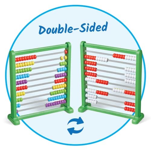 Learning Resources Boulier recto verso, boulier en plastique qui change de couleur pour enfants, maths avec des perles à compter pour enfants, boulier, jouet pour compter (jeu de 1), 3+