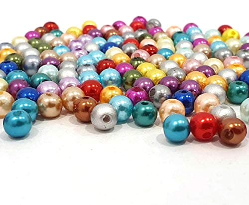 Perlin Lot de 1500 perles de culture imitation nacre de 4 mm - Couleurs mélangées - Pour décoration de mariage, fête, bricolage, bricolage