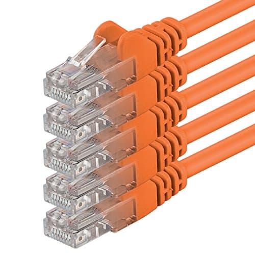 1aTTack.de 5m - orange - 5 pièces - (PACK) - Câble réseau Ethernet LAN CAT.6 CAT6 Câble patch 1000 Mbit/s