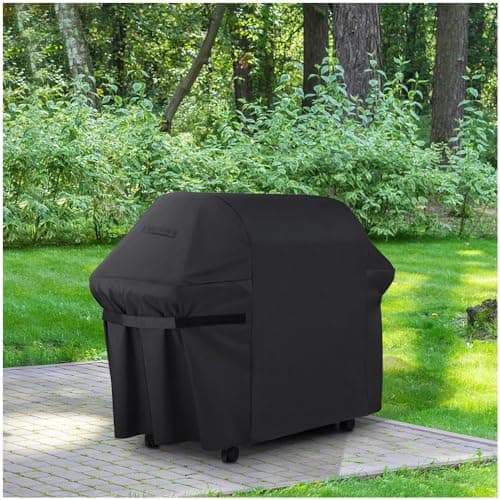 HIOQFR Housse Barbecue Camping Bâche Résistante de 210D Oxford Protection BBQ à Gaz Bâche de Protection BBQ avec Cordon Ajustable Housse Barbecue Exterieur Anti-Intempéries Coupe-Vent (145x61x117 cm)