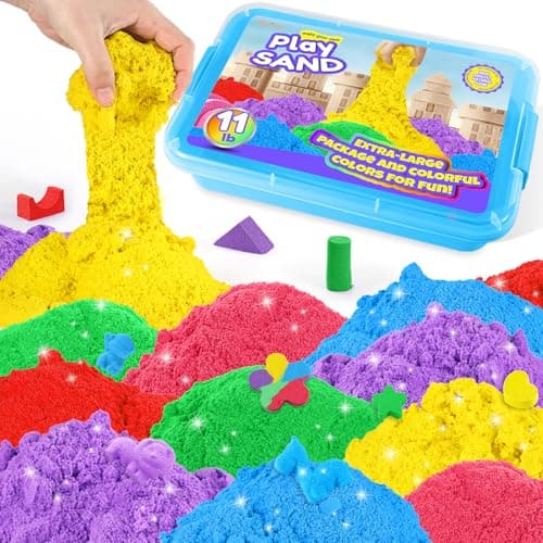 Set Sable Magique De 5 kg -Sable Fantastique en 6 Couleurs Pour Créer des Jouets Sensoriels en Sable de Toutes Les Formes,Convient Aux 3 Ans et Plus
