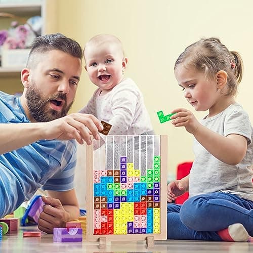 Montessori Puzzle Enfant 3 4 5 Ans, Tetris Tangram Puzzle Jigsaw Acrylique Jouets d'Entraînement Cérébra Jouets éducatifs Cadeaux pour Tout-Petits Garçons et Filles
