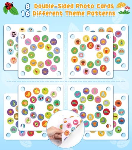 Subtail Coccinelle Jouet Enfant 3 4 Ans - Jeu de Societe 3 4 5 Ans - 16 ThèMes Jouets de MéMoire - Jeu en Bois Montessori Smart Games - Jeu ÉDucatif pour Enfants de 3 4 - Cadeau Enfant 3 4 Ans