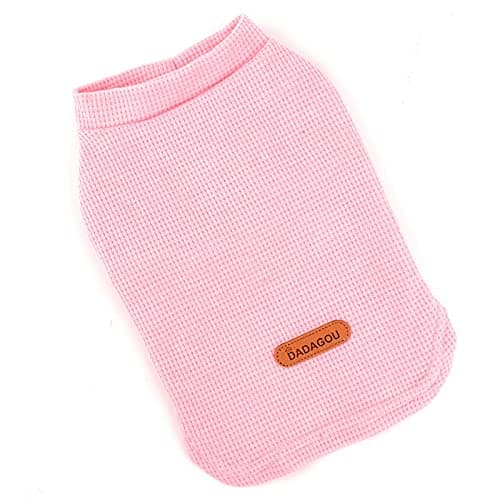 PAIDEFUL Chemises pour Petits Chiens de Taille Chats Gilet en Coton Doux de Couleur Unie Tee-Shirt Respirant Débardeurs Chiot Chihuahua Vêtements t-Shirts Été pour Animaux de Compagnie Rose M