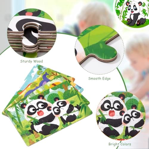 Puzzle en Magnétique pour Enfants, Animal Puzzle Montessori Jouet Livre de Puzzle Assorti en Bois, Jeuets Educatifs Cadeau pour Garçon Fille 3 4 5 Ans (Animaux)