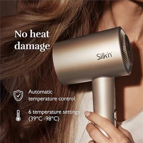 Silk'n - Sèche-cheveux - SilkyAir Pro - Avec technologie hydra-ionic de pointe pour réduire les frisottis - 11,7x3,8x25,4 cm - Or Rose