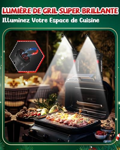 Cadeau Homme, Coquimbo Lampe de Poche Lampe de Travail Rechargeable Lampe Atelier COB Torche avec Base Magnétique 5 Modes Camping Lampe pour Garage, Camping, d'urgence, etc (Noir, 2 Pièces)