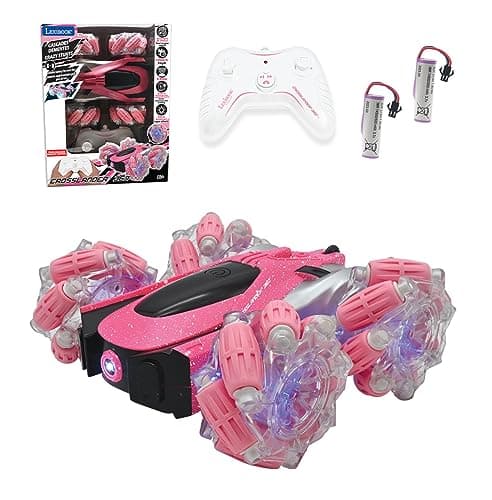 Lexibook Crosslander, Voiture radiocommandée lumineuse tout terrain, télécommande, rechargeable, jeu d'action électronique, Rose/Noir, RC21G