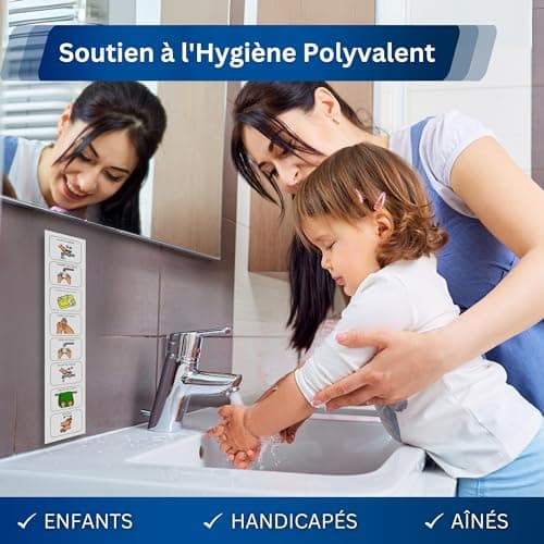 Lavage des Mains -Tableau Visuel Apprentissage Enfant –Séquentiel Autonomie Hygiène des Mains – Pictogrammes Autisme-Outil pour la Maternelle/TSA/TDAH