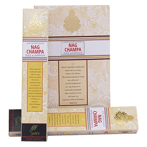 SVATV Herbal & Ancient Method Nagchampa Bâton d'encens avec Paquet de 12 encens pour la méditation, Le Yoga, Le Spirituel, l'aromathérapie - 15g x 12 | 180g | 6,35 oz