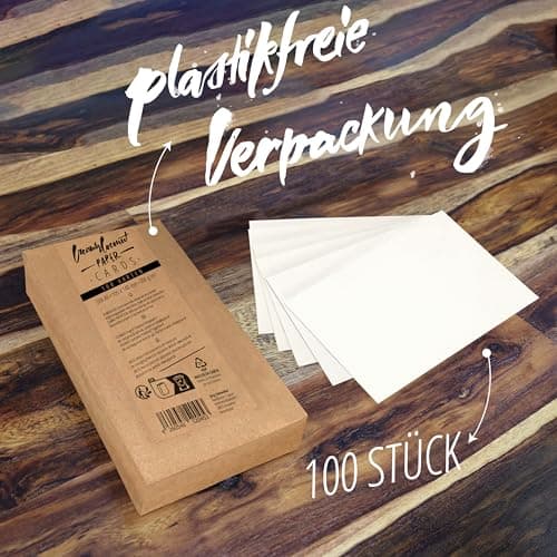 Japun - Cartes postales en papier kraft (set - 100 pièces) pour l'écriture et l'impression - 300 g/m2 - DIN A6 (Creamy Coconut)