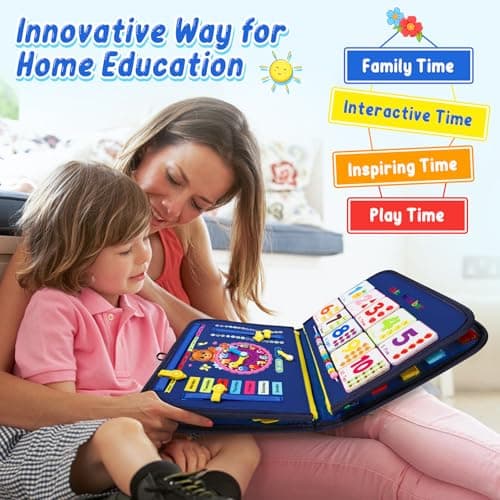 Gontence Busy Board Montessori - Jouet Enfant 2 3 Ans - Jeux Montessori 1 an - Jouet Bebe - Activite Enfant Livre Jouet Sensoriel Cadeau Fille Garcon