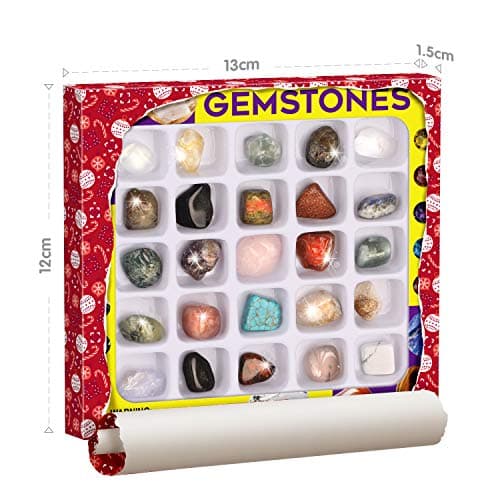 XXTOYS - Collection de 25 Pierre Precieuses pour Développement de l'imagination -Véritables minéraux Coffret naturels