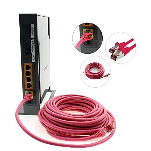 1aTTack.de - 10x 0,25 m câble de brassage CAT6 S/FTP PIMF blindage CAT.6 câble réseau RJ45 câble Ethernet DSL LAN routeur commutateur modem panneau de brassage - magenta - 10 pièces