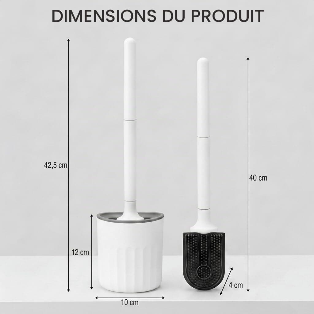 edihome, Brosse WC Silicone, Brosse Toilettes WC avec Support, Brosse Toilette Flexible, Antigoutte et Séchage Rapide, Installation Sol ou Mur