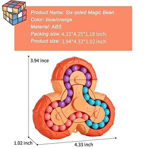 SUOXU Magic Bean Cube rotatif – Puzzle créatif à main, jouet éducatif de décompression, cadeau pour les enfants à partir de 3 ans, Pâques, Noël, anniversaire, Nouvel An