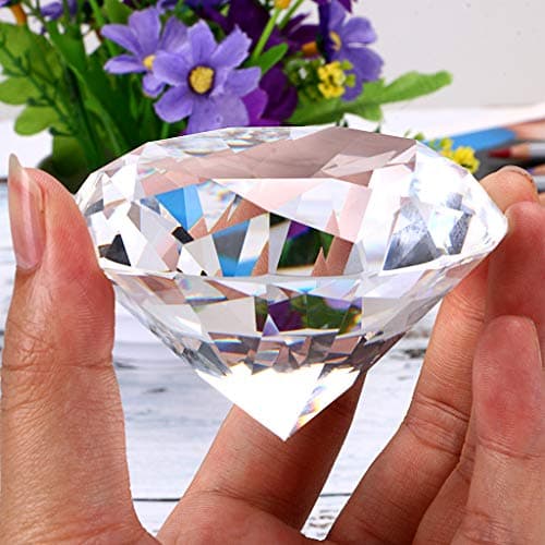BSTKEY Presse-Papier en Cristal et Diamant 80 mm – Ornement en Verre pour Photographie, décoration de fête de Mariage, décorations étincelantes