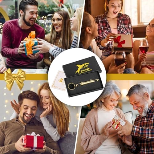 LKKCHER Décapsuleur 2 en 1 en forme de requin, porte-clés fantaisie, tire-bouchon, ouvre-bouteille de bière, cadeau de vin et de bière pour homme, cadeau de fête des pères, cadeaux de Noël, cadeaux