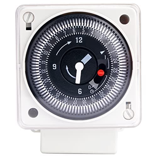 Minuteur mécanique, 220-240 V 16 A, 24 Heures, analogique Quotidien, Interrupteur Universel – Interrupteur horaire à Canal Unique, minuterie segmentée à Immersion