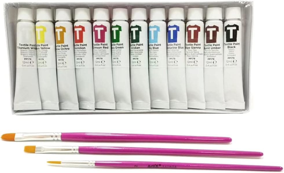 Paquet de 3 Pinceaux pour Aquarelle, Acrylique, Textile, Bois, Papier, Carton, Toile - Pinceau à Dessin pour Travaux Manuels et Peinture