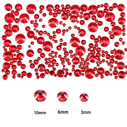 DINGFENG 4000 Pcs de Cristal Rouge, Faux Diamant, Pierre Fantaisie, Décoration de Table, Diamant Acrylique, Cristal de Gemme Dispersée 3 mm 6 mm 10 mm Remplissage de Vase Mariage Fête D'anniversaire