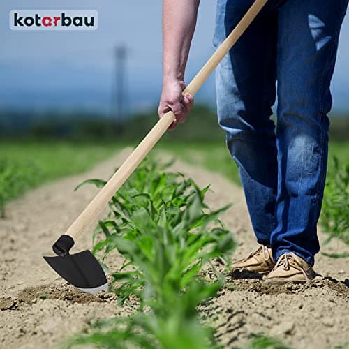 KOTARBAU® Binette 138 x 110 mm Cœur Houe en Acier avec Manche en Bois 110 cm Accessoire de Jardin Outil de Jardinage Accessoires de Plantation