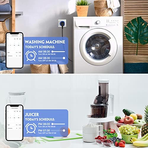 Prise Connectée, GreenSun Prise Programmable, Prise Compteur d'Énergie, Prise Connectée Alexa, Prise Minuteur, Prise Telecommande sans fil, 2PCs