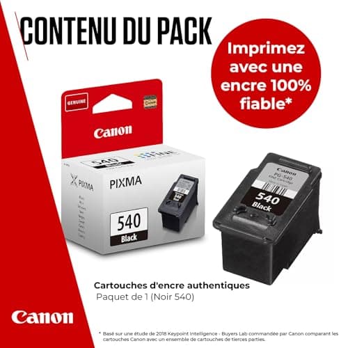 Canon Cartouche Encre - PG-540 Cartouche d'encre Noire Authentique pour imprimante - Imprime jusqu'à 180 Pages A4 (1 x Cartouche)